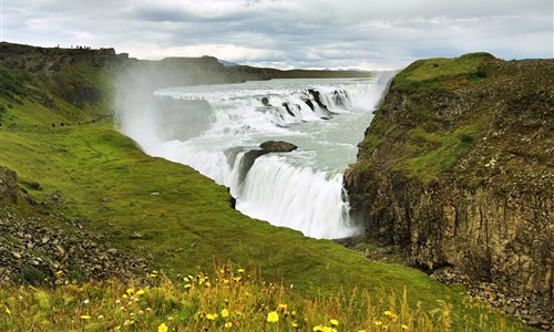 Krásy Islandu s turistikou - Island, vodopád Gullfoss
